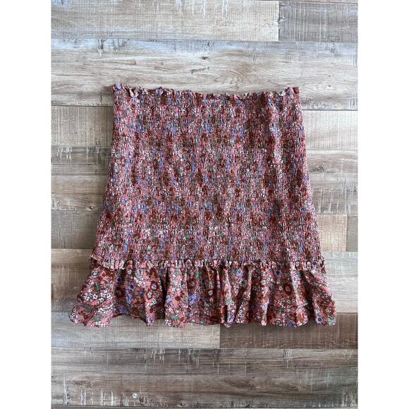 Veronica Beard Melodie Floral-Print Smocked Skirt Size 2 - Picture 2 of 6